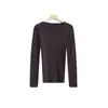 Suéter de punto casual sin costuras 100% lana, lavable a máquina, de estilo japonés y coreano, cuello redondo, 26 otoño, fino, de manga larga, top base
