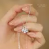 Collar de Mariposa de Plata de Ley S999 Totalmente Incrustado de Lujo Ligero de Moda para Mujer con Diseño Único y Cadena de Clavícula Versátil a la Moda