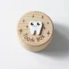 Caja Redonda para Dientes de Madera Caja de Almacenamiento de Dientes Infantiles Caja de Almacenamiento de Cabello Fetal y Cordón Umbilical Caja de Recolección de Cenizas de Animales