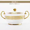 Juego de vajilla de porcelana de hueso de alta calidad Jingdezhen para el hogar, regalos, venta al por mayor, estilo europeo, cerámica, comercio exterior, combinación de cuenco, plato y cuchara