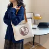 Bolsa de Lona ins Bolsita de Lona de Nicho Bolso de Hombro Único de Viaje Literario de Compras Ropa de Trabajo de Estudiante Bolso Tote para Libros Estilo con Cremallera