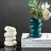 Jarrón de Plástico Creativo Nórdico Decoración para Sala de Estar en Casa Flor Seca Arreglo Floral Resistente a Caídas Cerámica de Imitación Transfronterizo Caliente Jarrón