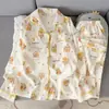 Pijama infantil fofo de lua e estrela em desenho animado, conjunto de primavera e outono com mangas compridas e calças compridas, roupa de casa de alta qualidade
