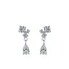 Pendientes de Plata de Ley 925 con Colgante de Gota de Agua Dulce y Delicada para Mujer, Diseño Simple y Fresco con Pendientes Incrustados de Circonita
