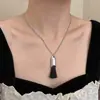 Novo colar vintage com borla e contas inspirado no Zen para mulheres, acessório de joia de corrente longa para suéter, versátil e estiloso