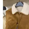 Otoño/Invierno 2026 Estilo Coreano Nuevo Cuero y Piel Integrados Invierno Nuevo Chaleco Delgado Cálido Chaqueta Corta Año Nuevo Versátil