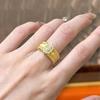 Anillo de estilo retro con cordón ajustable y apertura ancha con diamantes brillantes de la época medieval para mujer
