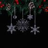 Adorno Navideño Transfronterizo Copo de Nieve Acrílico Transparente Cristal Copo de Nieve Suministros para Decoración de Árbol de Navidad Colgante de Ambiente Navideño