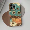 O Mais Vendido da América Latina Color-Blocking Retro Americano Desgastado Girassol Capa Dura de Cobertura Total para iPhone 17 Capa de Telefone Camada Única 16Pm