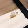 Anillo de Zirconia Estilo Francés Nuevo 2026, Anillo de Dedo Índice Estilo Francés de Alta Gama Nicho, Joyería Versátil para el Viaje Diario