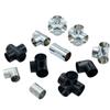 Conector de tubo de acero inoxidable, armario de tela simple, conector en T de cuatro vías, conector de metal, accesorios de plástico, engrosamiento de interfaz de zapatero