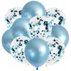 Conjunto de globos transparentes con lentejuelas y retazos de papel rojo cibernético para decoración de bodas, fiestas de cumpleaños y otros eventos.