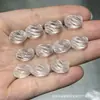 Coleção de Cristal Branco Natural, Contas de Abóbora, Contas de Flor de Maracujá, Acessórios Artesanais, Pulseiras DIY Feitas à Mão, Joias da Moda