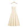 Vestido largo ajustado con tirantes finos y escote pronunciado para chica sexy, estilo europeo y americano, verano 2024.