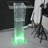 Podio de Acrílico para Discursos, Mesa de Conferencias Transparente, Podio para Anfitrión de Conferencias, Podio de Colores con Iluminación LED, Suministro Directo Transfronterizo