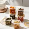 BNBSContenedor pequeño portátil para alimentos con sello a presión, caja transparente para pepinillos y kimchi, caja de almacenamiento para refrigerador