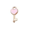 Liga que pinga óleo rosa coração de Dia dos Namorados rosa rosa acessório de pingente DIY para pulseira e colar