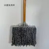 Mop de Haste de Aço com Fio de Algodão para Uso Doméstico, Mop de Poeira Tradicional, Limpeza de Fábrica e Propriedade, Absorvente, Mop Grande Padrão, Algodão Puro