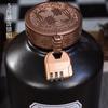 Jarra de Vino de Cerámica de Jingdezhen Negro Mate Jarra de Vino Vacía 1 Catties 2.5kg con Caja de Madera Botella de Vino Caja de Regalo Jarra de Vino Regalo