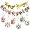 Decoraciones para Fiesta de Gatos Temática de Mascotas 2026 Transfronteriza Set de Banderín y Guirnalda para Fotos