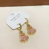 Brincos de Cabochão Olho de Gato para Mulheres 2025 Novo Popular High-End Elegante Studs Luxo Leve Nicho Brincos Estilo Novo Chinês