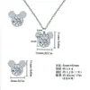 Conjunto de Brincos e Colar de Cobre Pérola Brilhante Cabeça do Mickey Não Desbota Feminino Luxo Leve High-End Atacado Transfronteiriço Joias