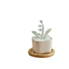 Adorno de Escritorio de Flor Artificial de Vidrio Zibo, Pequeño Ramo de Lirio del Valle, Planta en Maceta de Cristal Flor Eterna, Buen Artículo para Escritorio de Oficina