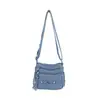Bolso Bandolera Retro de Mezclilla para Mujer 2026 Nuevo Bolso Casual Retro de Hombro Único Bolso Mensajero para Estudiante Clase Viaje