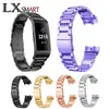 Adecuado para fitbit charge3/4/5 Reloj Correa de Acero Inoxidable de Tres Perlas Hebilla de Joyería Correa de Acero