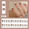 Armadura de Ballet Simples de Comprimento Médio Preto e Branco Padrão de Leite Unhas Francesas Estilo Ins Europeu e Americano Usar Armadura 30 Peças Nail Art
