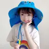 Chapéu de Proteção Solar Infantil, Chapéu de Sol de Verão, Xale Anti-UV, Chapéu com Proteção para o Pescoço, Chapéu Fofo com Aba Larga e Topo Vazio para Meninos e Meninas