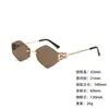 Gafas de Sol Metálicas Sin Marco para Mujer, Letras m Personalizadas Europeas y Americanas, Moda Trendy de Celebridades de Internet, Gafas de Sol para Fotografía Callejera y Pasarela