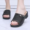 Sandálias de Verão com Salto Alto para Uso Externo Moda Plataforma Antiderrapante Sapatos de Mãe Sandálias Anabela de Solado Macio para Mulheres Novo Estilo Adulto