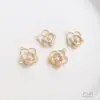 Pingente de Camélia Pintura a Óleo Galvanizado Banhado a Ouro 14K Colar DIY Feito à Mão Pingente de Flor Pulseira Pingente de Joia