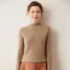 Suéter Feminino de Caxemira Gola Alta Meia-Calça, Pulôver Tricotado, Estilo Suave e Casual, Novo Outono 2026