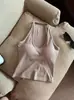Sexy camisola para mujer con almohadillas en el pecho, adecuada para usar como prenda exterior, versátil, adelgazante, con un hermoso diseño en la espalda, top tipo tubo y top de capa base