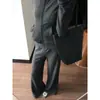 Conjunto Esportivo de Outono para Mulheres 2025 Novo Casaco Moletom Cinza Top Slim Roupa Casual Conjunto de Duas Peças para Mulheres