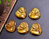 Colgante de Buda de piedra ojo de tigre natural colgante de piedra de madera tallado tridimensional hecho a mano accesorios de collar para parejas de hombres y mujeres