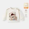 Roupas de Outono Inverno para Bebê Menino 2026 Novo Estilo Moletom com Forro de Fleece para Meninos Roupa de Outono Blusa Pulôver Infantil Roupas para Crianças Pequenas