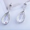 Estilo Coreano Creativo Lujo Circonita Hermosas Gotas de Agua Super Brillantes Cristal Novia Noche Pura Plata de Ley 925 Aguja Pendientes Nobles