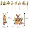 Nueva Decoración de Pascua Inserto para Pastel Conejo Fiesta de Vacaciones de Pascua Decoración de Pastel Enchufe