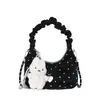 Bolsa de Mão Estilo Coreano Plissada Bolinhas Fresca Doce Bolsa de Ombro Único Moda Textura de Corrente Casual Bolsa para o Dia a Dia Bolsa Feminina