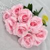 Nueva diadema de 9 hojas con diamantes rosas para boda, decoración de camino, flores de simulación para el hogar, vestido de Wuqing, flor falsa