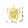 Acessórios para joias DIY pingente de zircônia micro cravejado acessórios para colar série Borboleta Libélula banho de ouro 18K