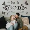 Pegatinas de pared con texto en inglés de mariposas y flores, pegatinas artísticas sencillas con lemas, calcomanías decorativas para pared de fondo de sala de estar y dormitorio