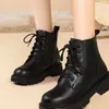 Botas Martin Botas de Mujer 2026 Otoño Invierno Nuevas Botas Individuales Estilo Británico Para Personas Bajas Suela Gruesa Con Felpa Botas Cortas Mujer