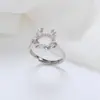 Accesorios de perlas DIY, anillo de nicho ligero de lujo, soporte vacío, moda geométrica, concha de madre natural, soporte de anillo ajustable, venta al por mayor