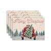 Amazon Venta Caliente Navidad Invierno Dibujos Animados Individual Decorativo para el Hogar Lino para Mesa de Cocina Estampado