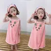 Falda de baño para niños, toalla de baño ponible con diadema, bata de baño suave y absorbente para niños