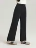 Pantalones Casuales de Pierna Ancha con Forro de Felpa para Niñas Pudding Haru 2025 Invierno Nuevos Versátiles Cálidos Largos